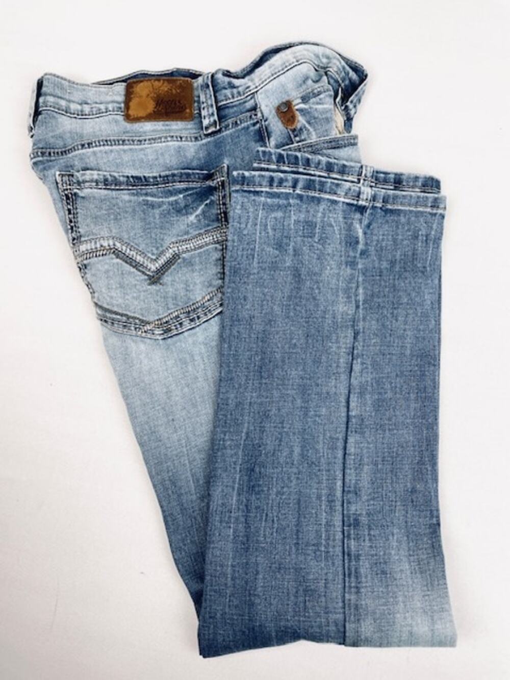 Moonshine Spirit 120 Proof Slim Straight Jeans Men's 36x32 Light Wash Denim